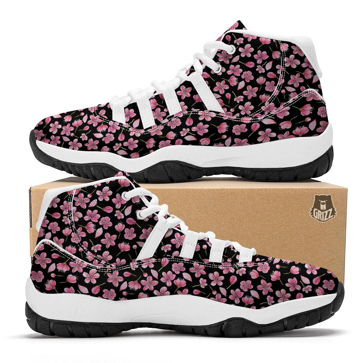 Sakura White Bball Shoes-grizzshop