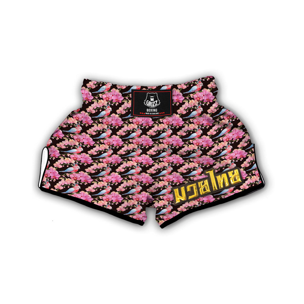 Sakura and Bird Muay Thai Boxing Shorts-grizzshop