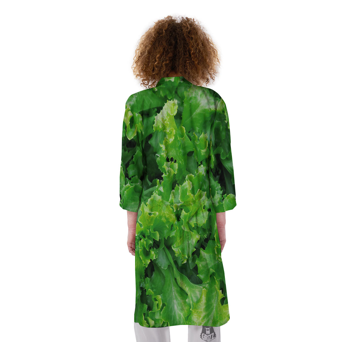 Salad Lettuce Green Print Kimono-grizzshop