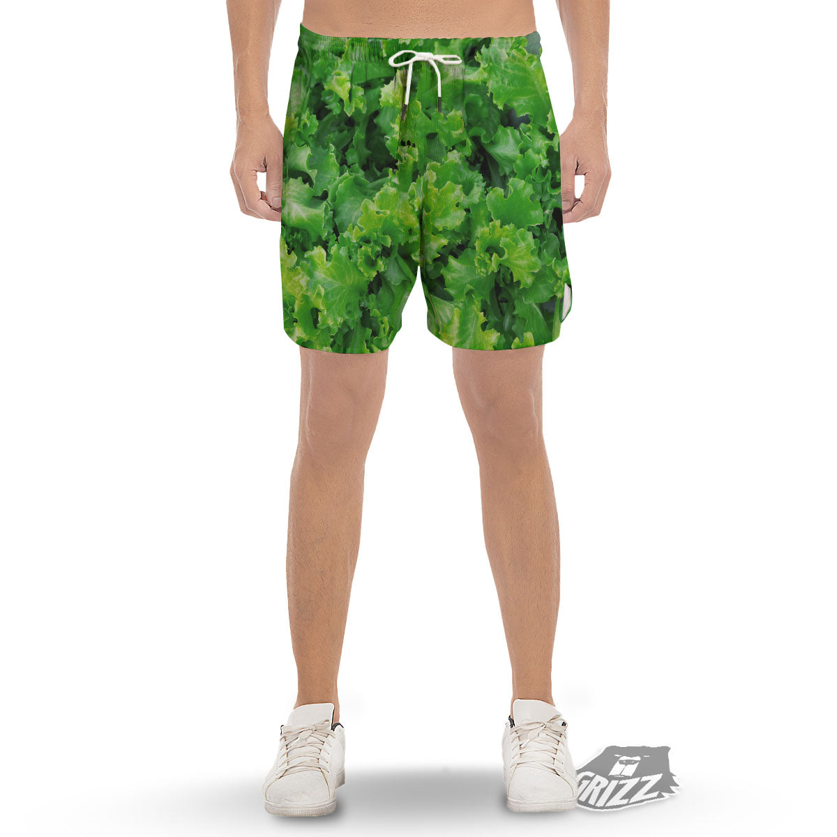 Salad Lettuce Green Print Men's Gym Shorts-grizzshop