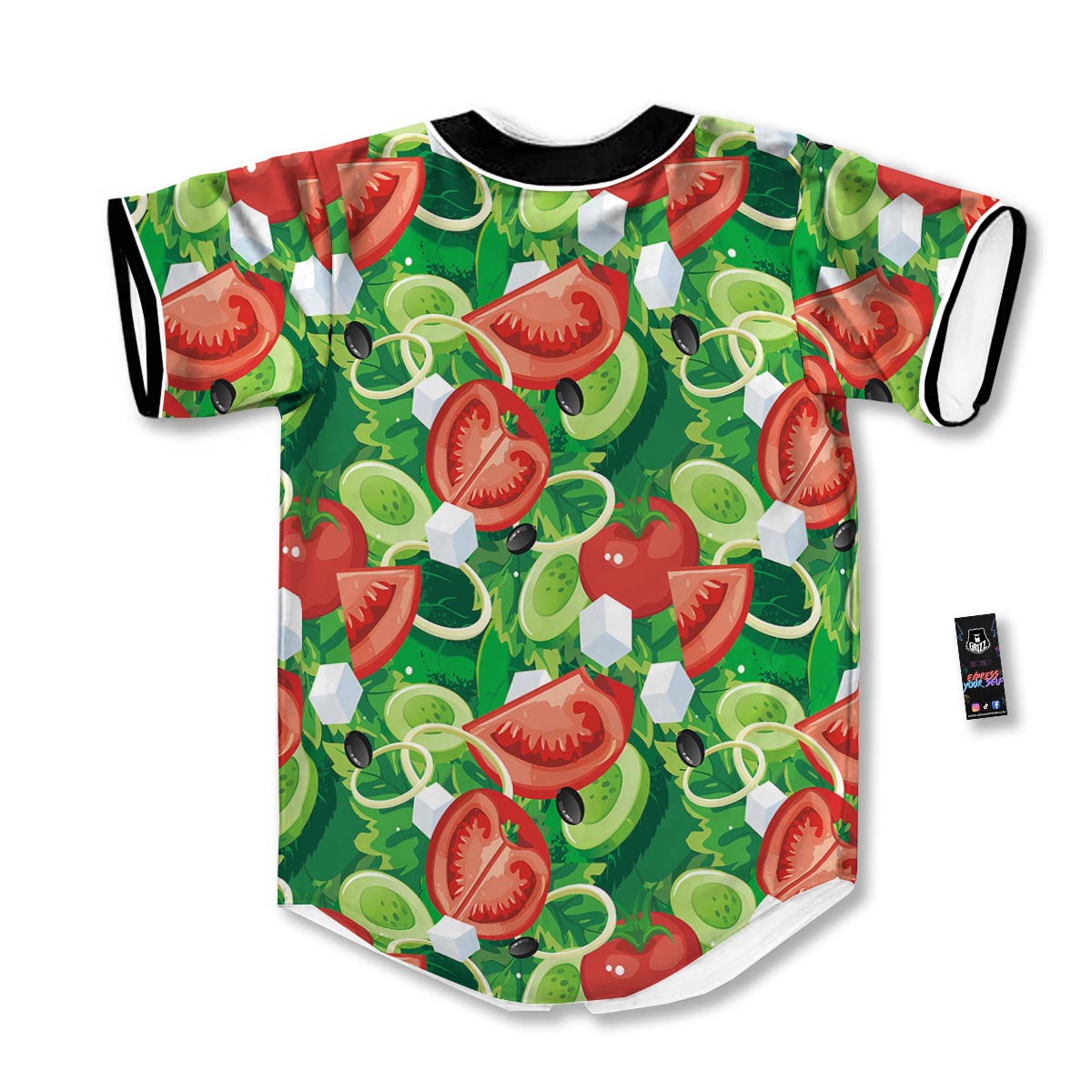 Salad Vegetable Print Pattern Baseball Jersey-grizzshop
