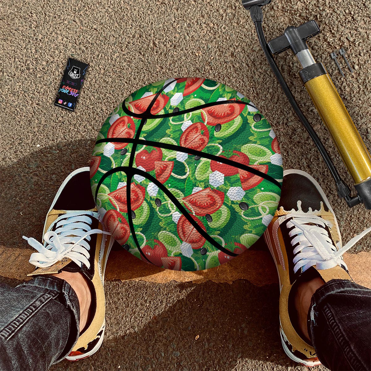 Salad Vegetable Print Pattern Basketball-grizzshop