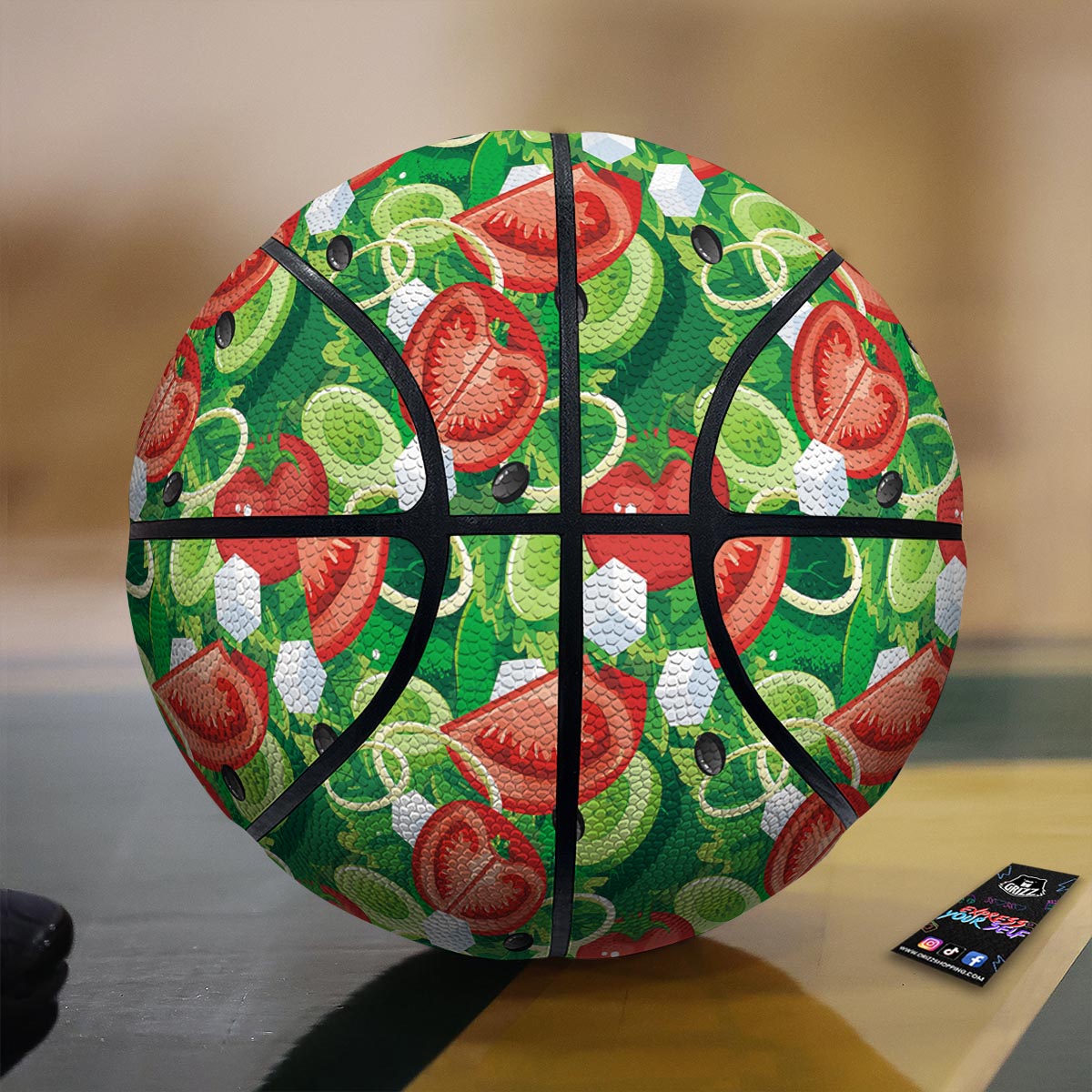 Salad Vegetable Print Pattern Basketball-grizzshop