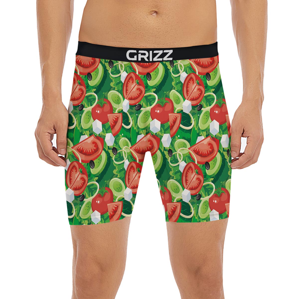 Salad Vegetable Print Pattern Boxer Briefs-grizzshop