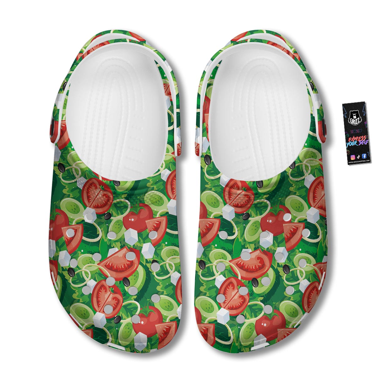 Salad Vegetable Print Pattern Clog-grizzshop
