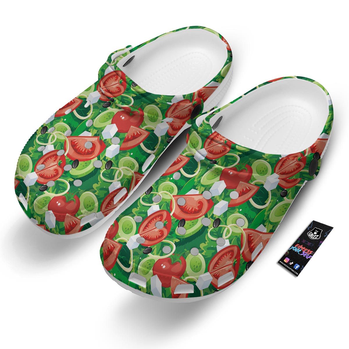 Salad Vegetable Print Pattern Clog-grizzshop