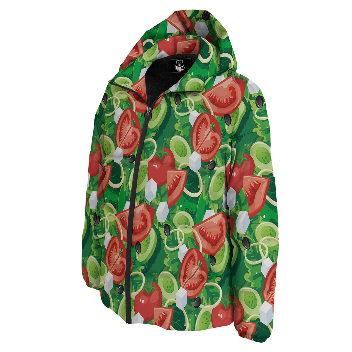 Salad Vegetable Print Pattern Down Jacket-grizzshop