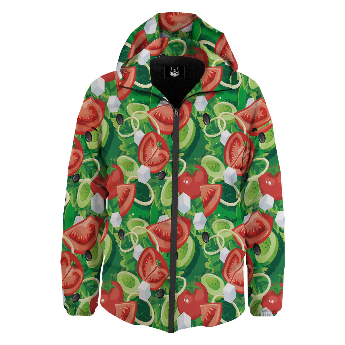 Salad Vegetable Print Pattern Down Jacket-grizzshop