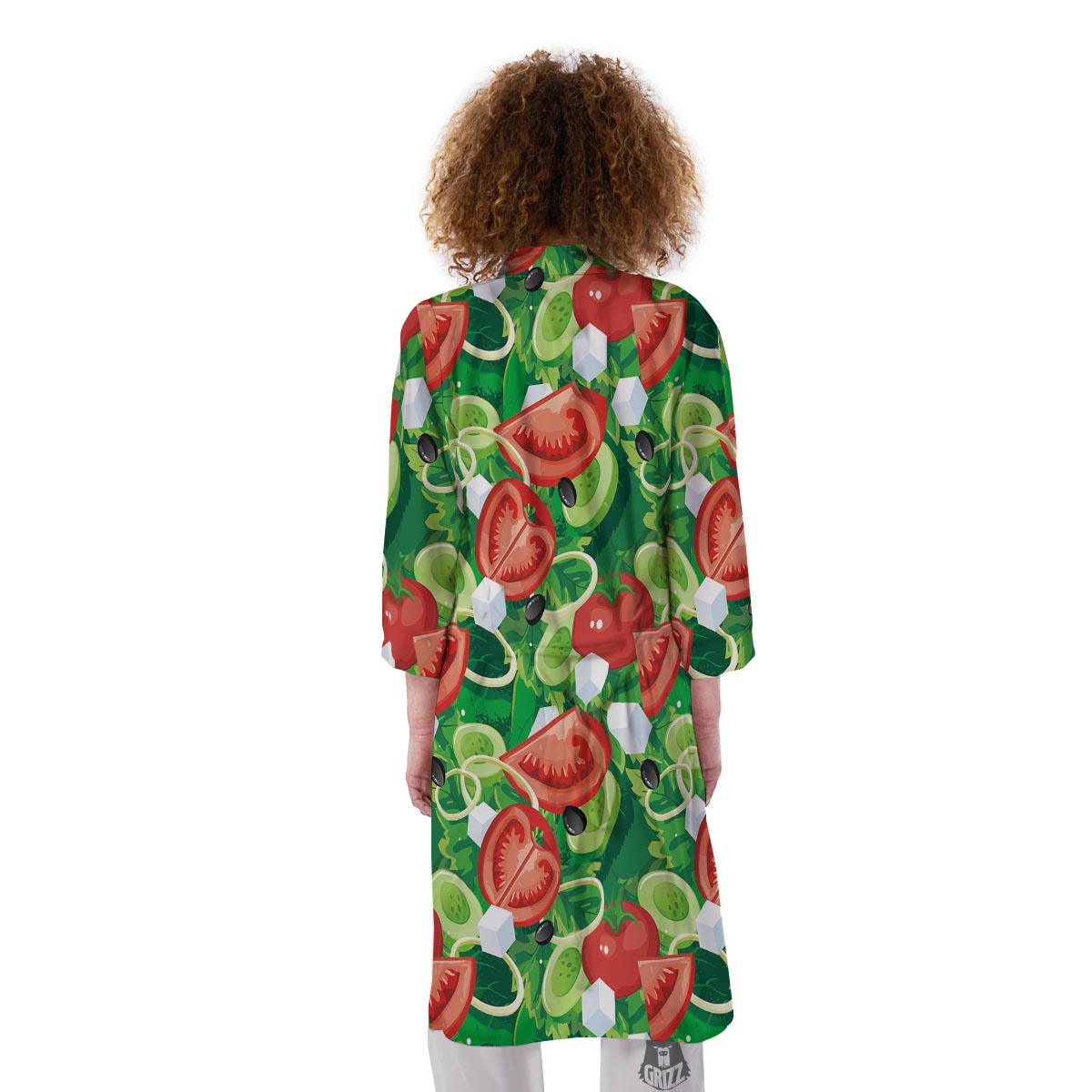 Salad Vegetable Print Pattern Kimono-grizzshop