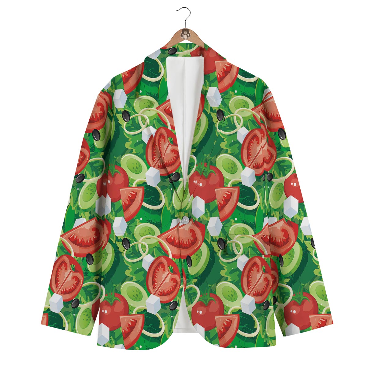 Salad Vegetable Print Pattern Men's Blazer-grizzshop
