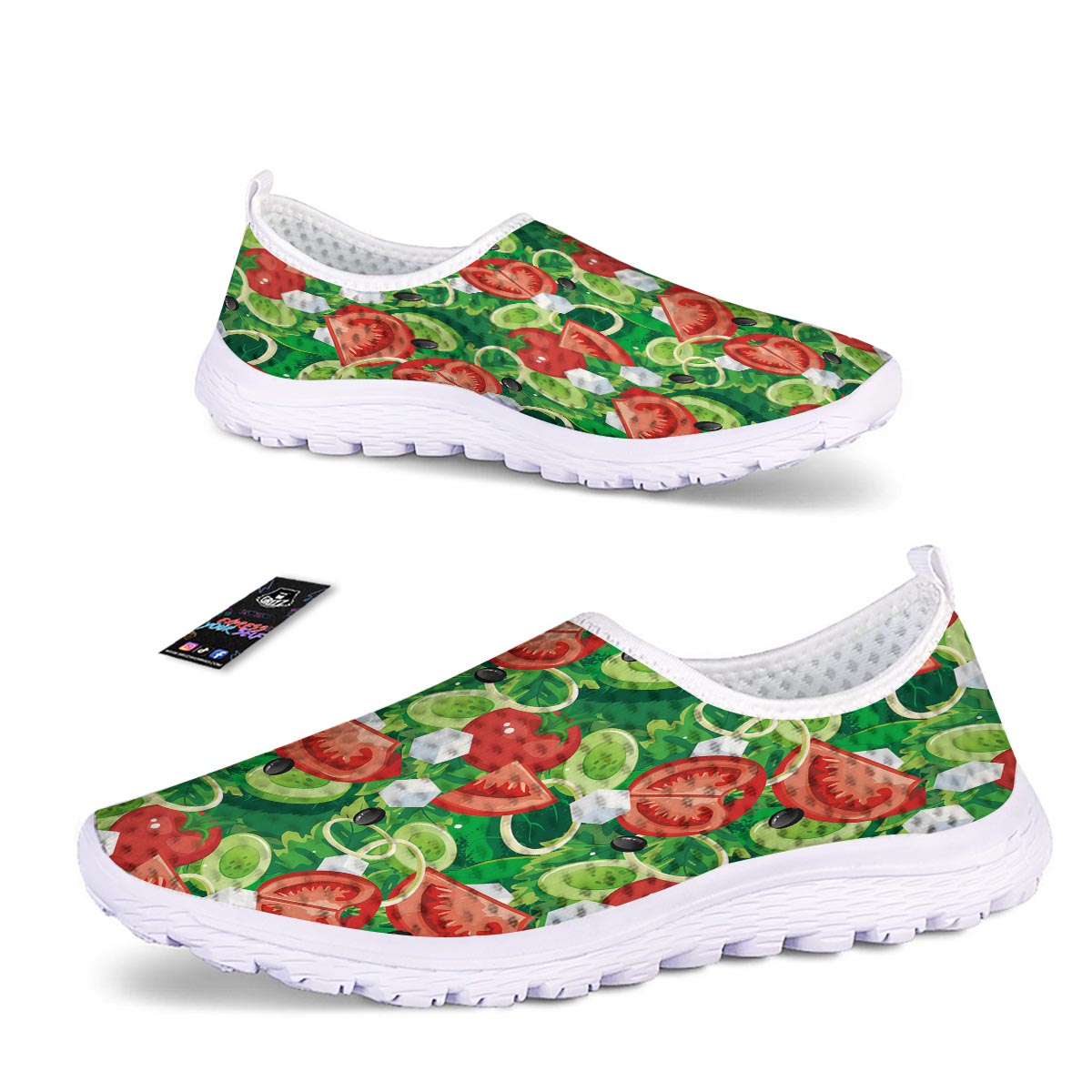 Salad Vegetable Print Pattern Nurse Shoes-grizzshop