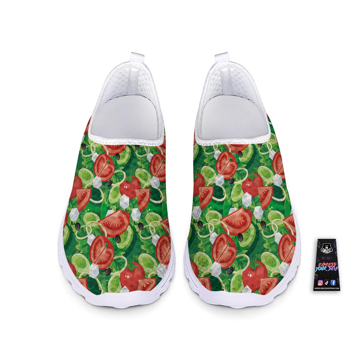 Salad Vegetable Print Pattern Nurse Shoes-grizzshop