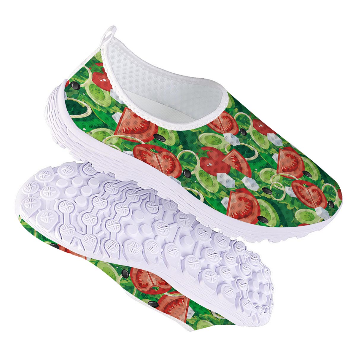Salad Vegetable Print Pattern Nurse Shoes-grizzshop
