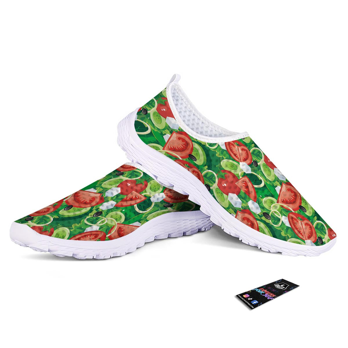 Salad Vegetable Print Pattern Nurse Shoes-grizzshop