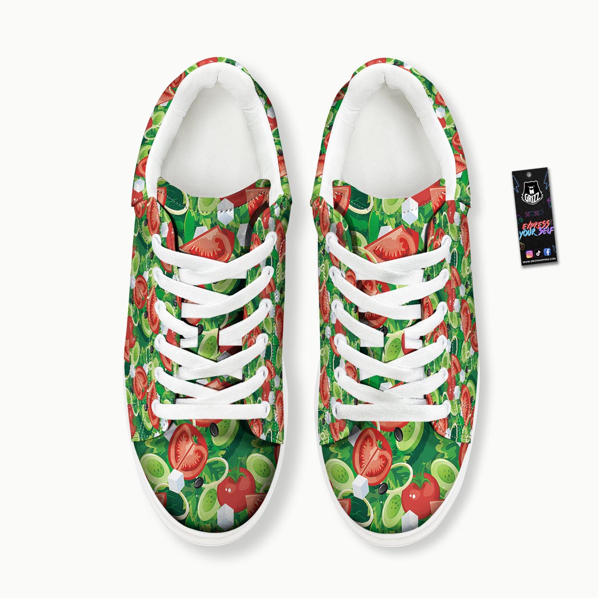 Salad Vegetable Print Pattern Platform Shoes-grizzshop