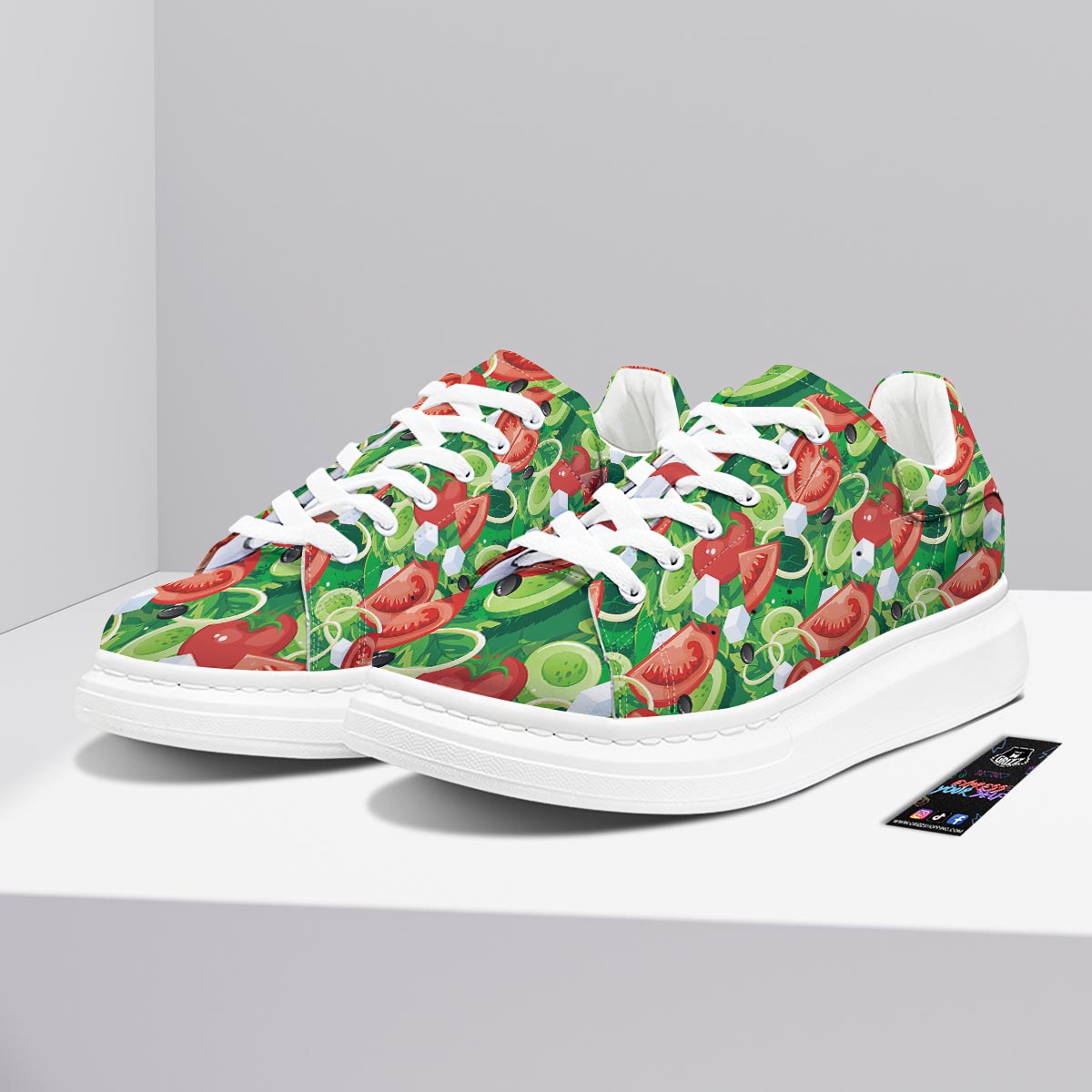 Salad Vegetable Print Pattern Platform Shoes-grizzshop