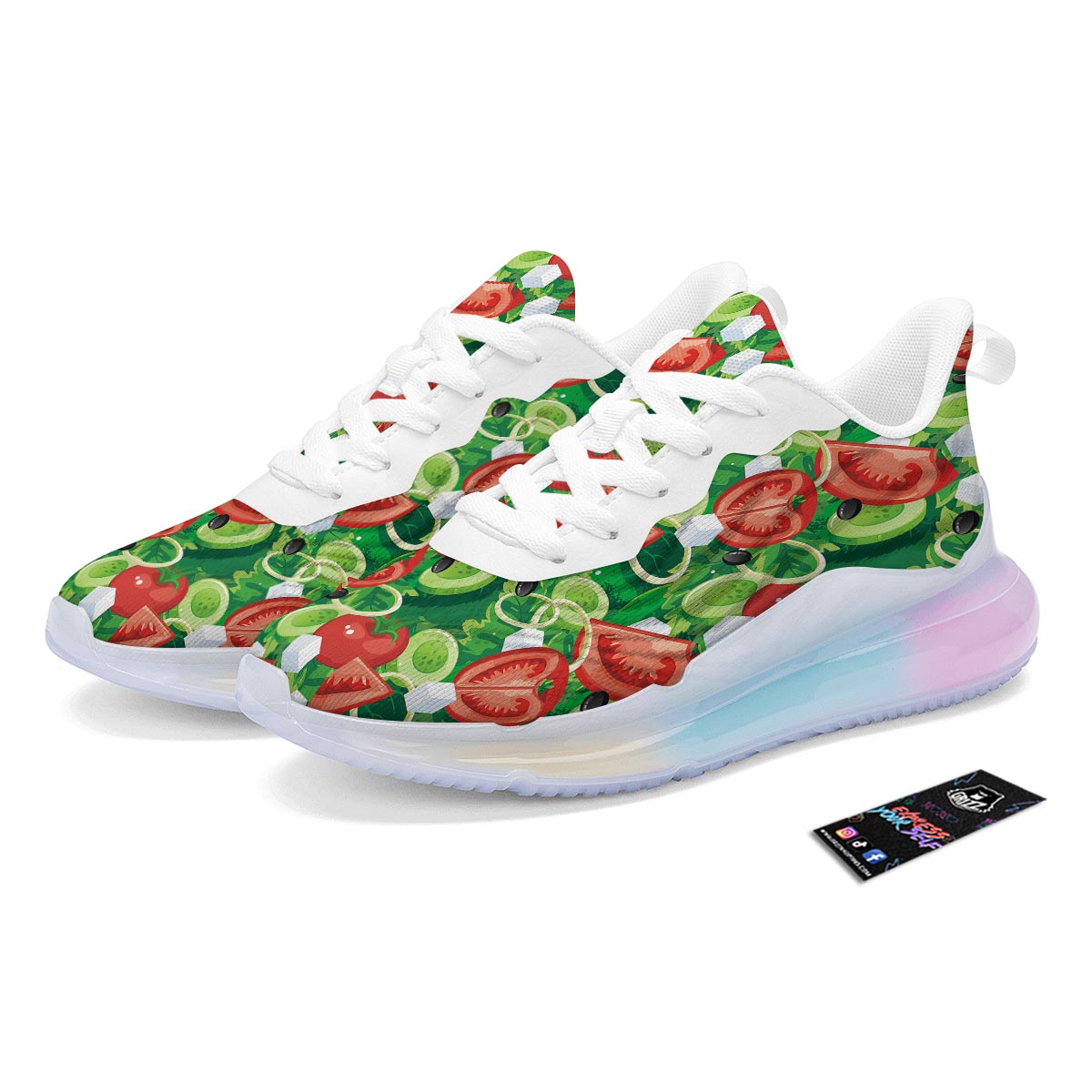 Salad Vegetable Print Pattern Running Sneakers-grizzshop