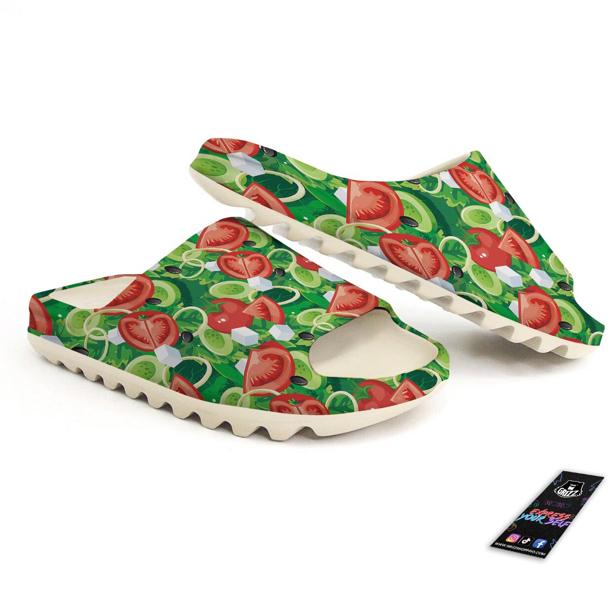 Salad Vegetable Print Pattern Sandals-grizzshop