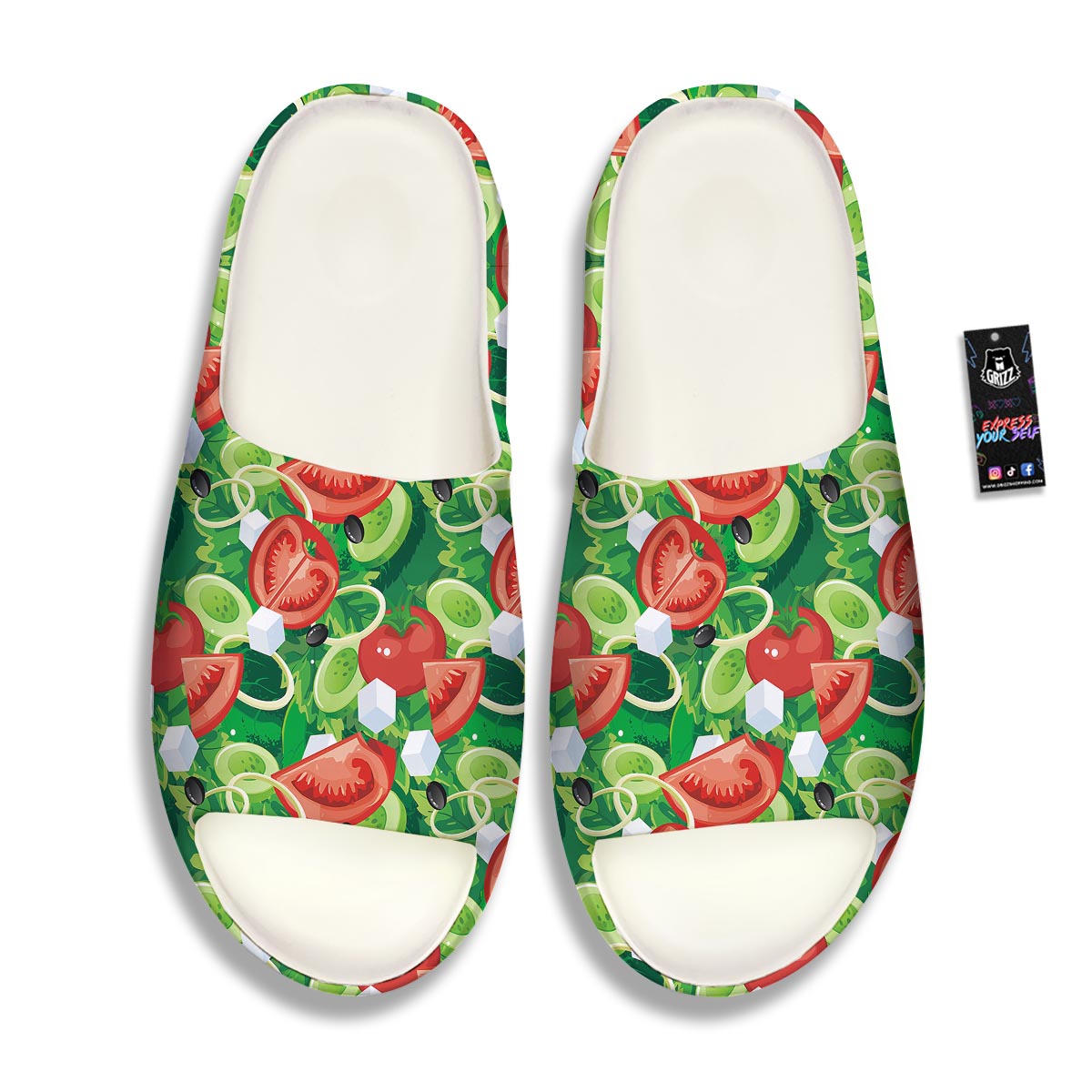 Salad Vegetable Print Pattern Sandals-grizzshop