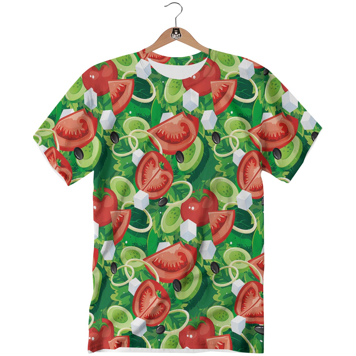 Salad Vegetable Print Pattern T-Shirt-grizzshop