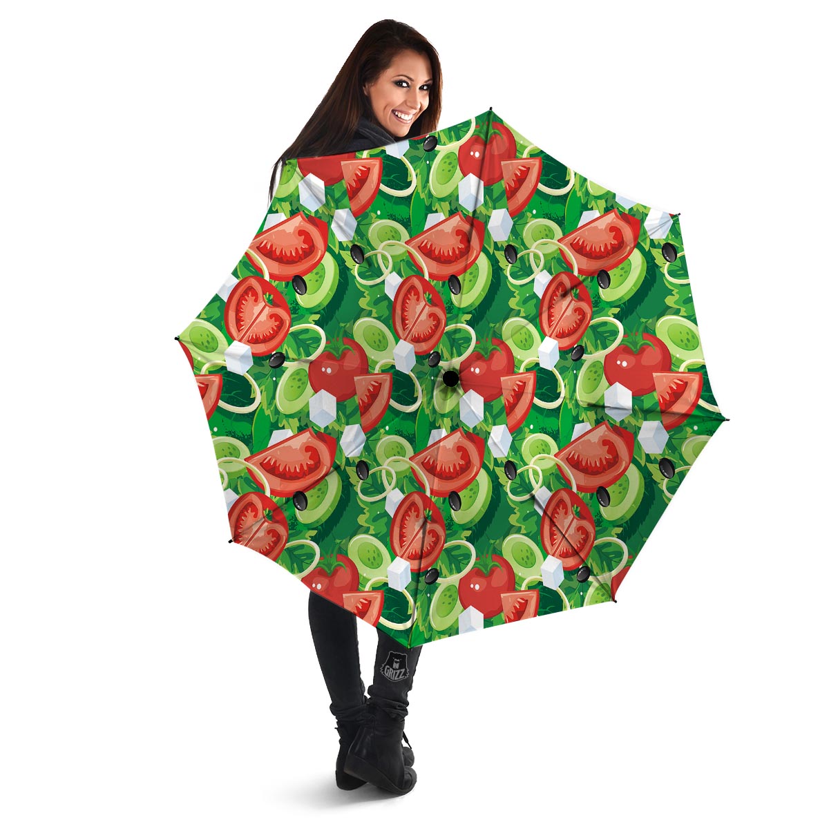 Salad Vegetable Print Pattern Umbrella-grizzshop