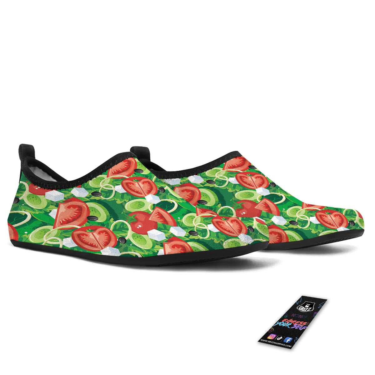 Salad Vegetable Print Pattern Water Shoes-grizzshop