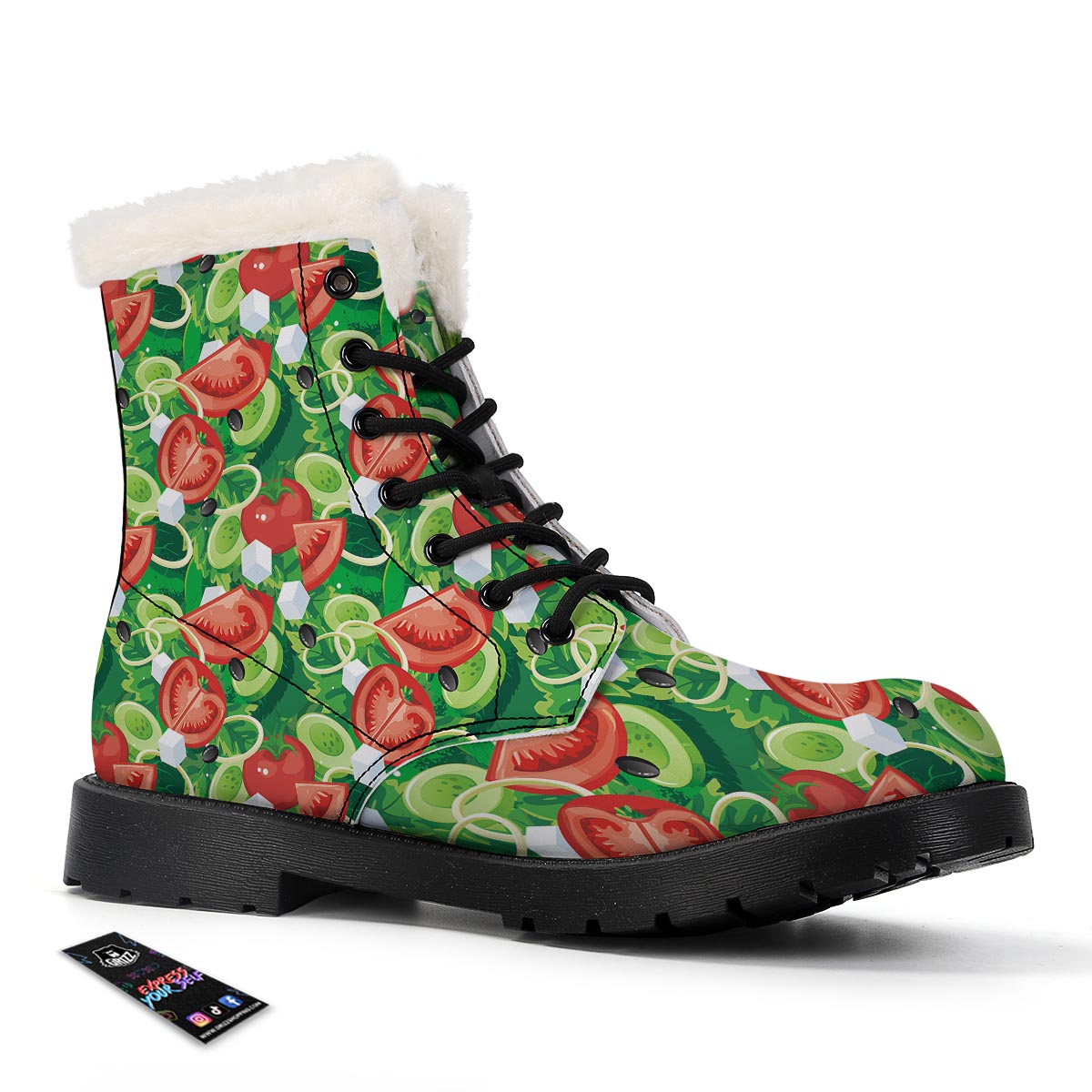 Salad Vegetable Print Pattern Winter Boots-grizzshop