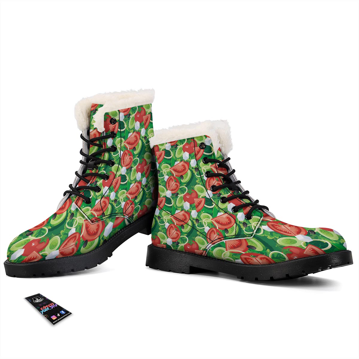 Salad Vegetable Print Pattern Winter Boots-grizzshop