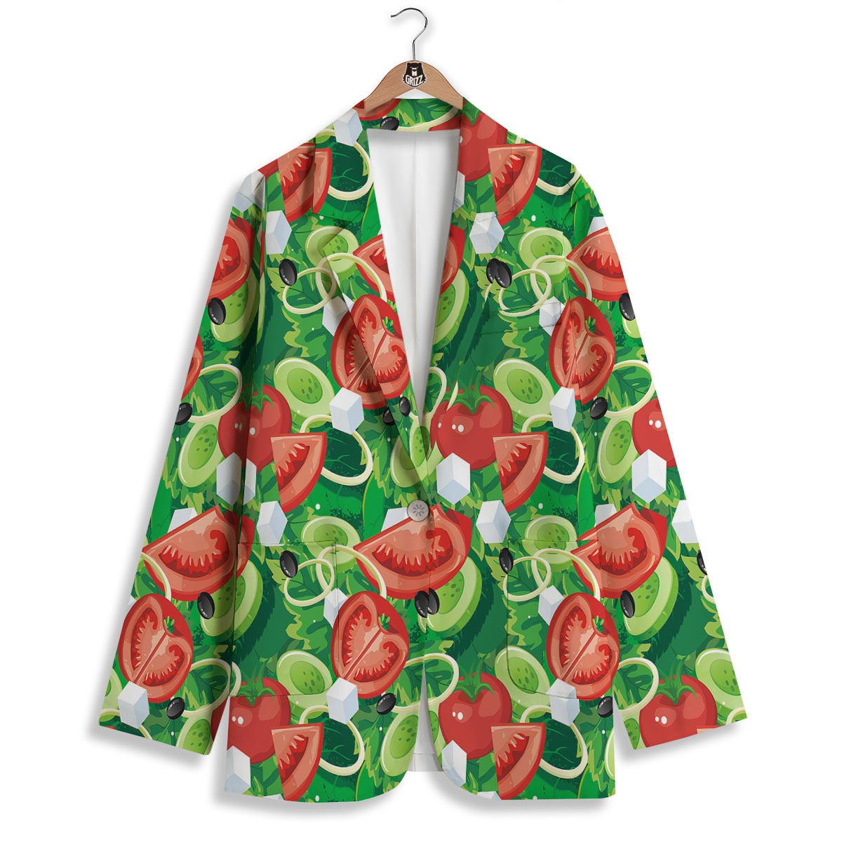 Salad Vegetable Print Pattern Women's Blazer-grizzshop