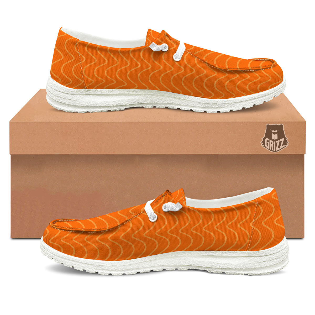 Salmon Fillet Print Black Loafers-grizzshop
