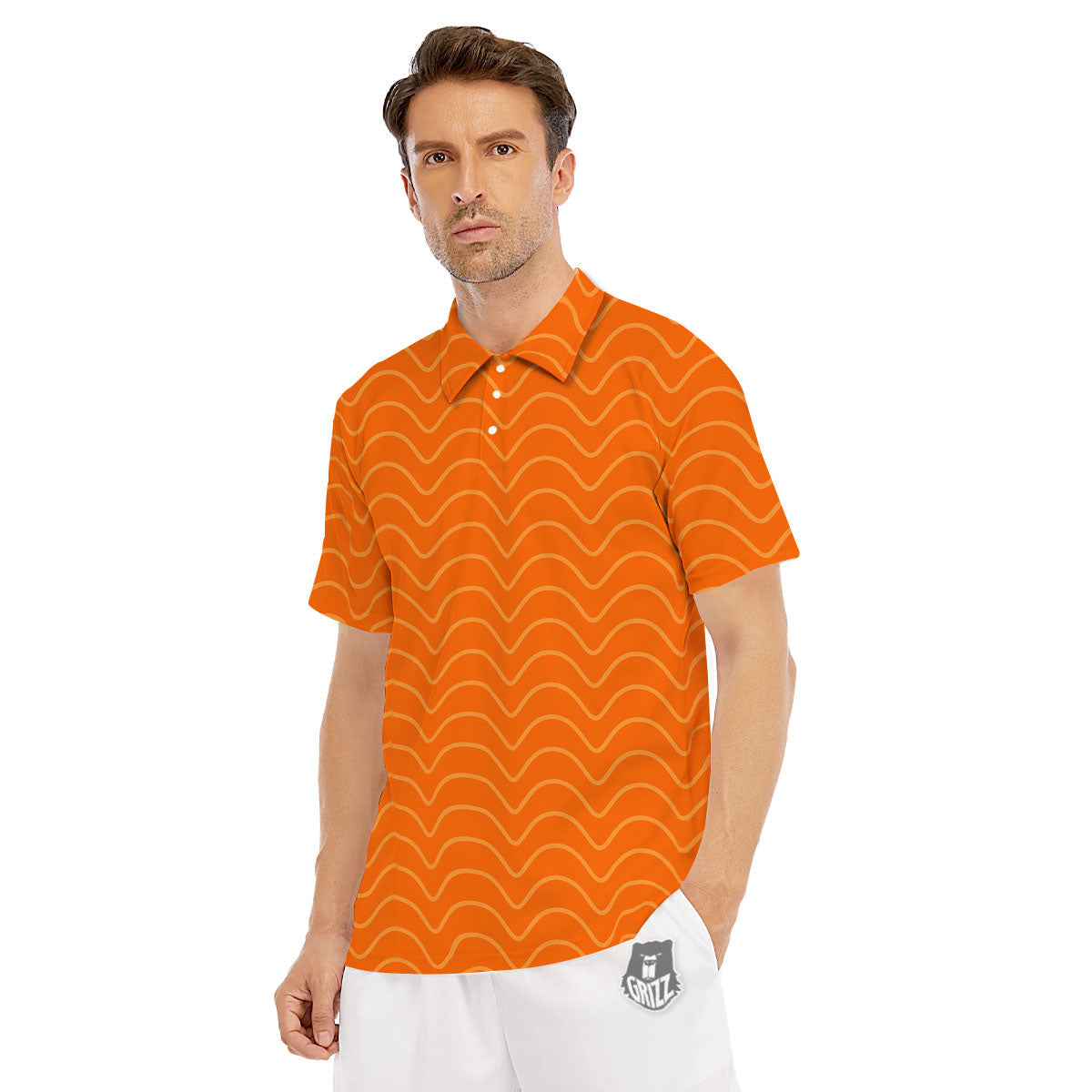 Salmon Fillet Print Men's Golf Shirts-grizzshop