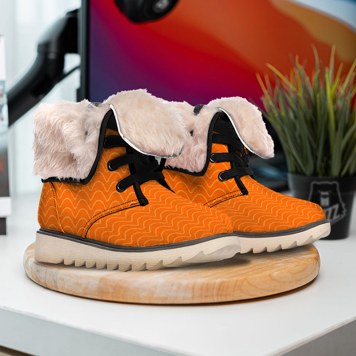 Salmon Fillet Print Snow Boots-grizzshop