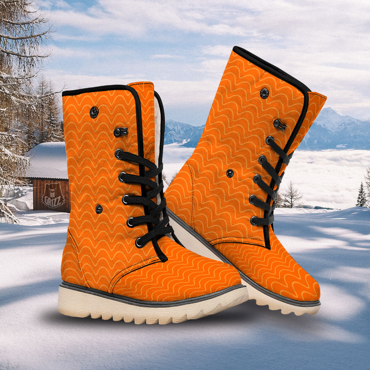 Salmon Fillet Print Snow Boots-grizzshop