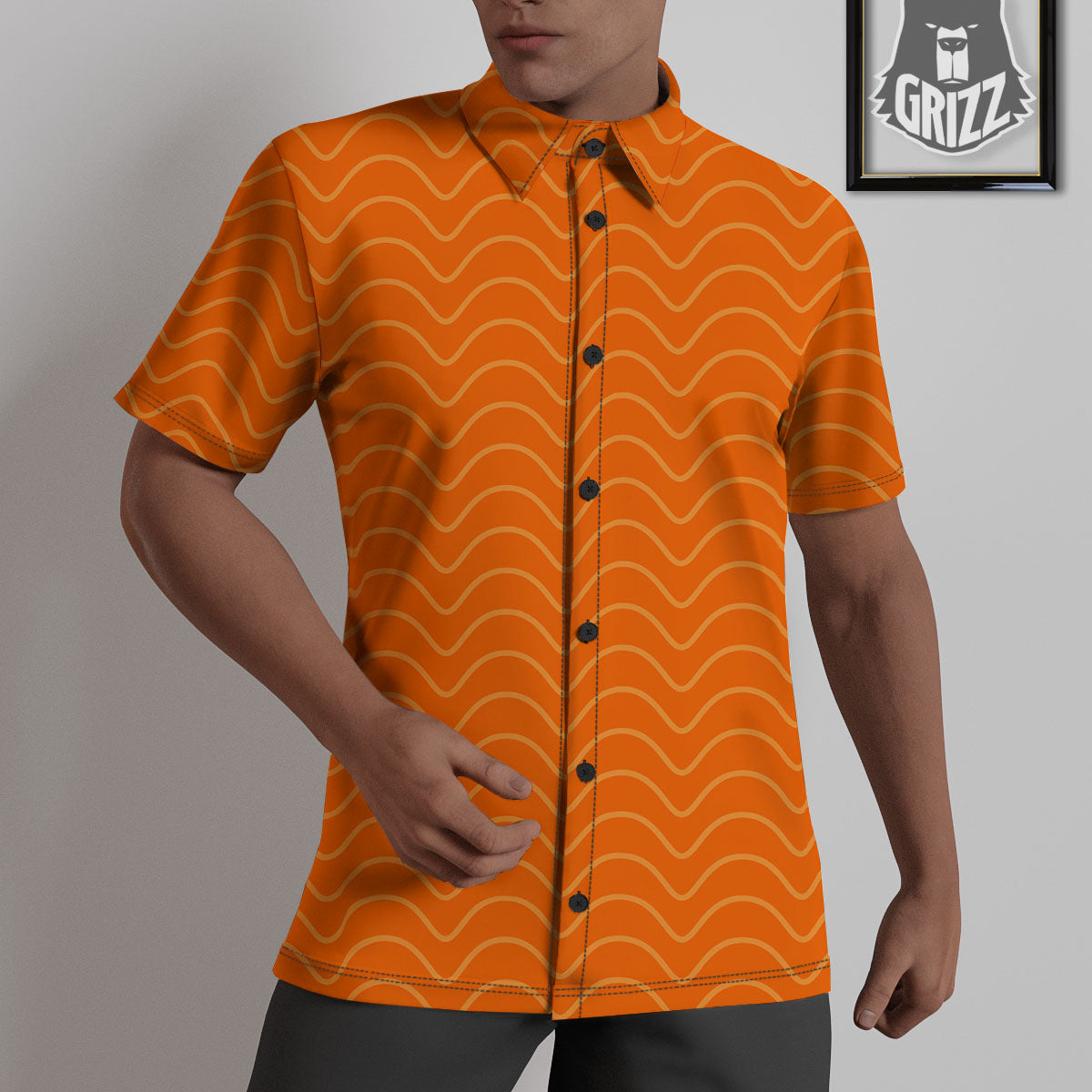 Salmon Fillet Print Untucked Shirts-grizzshop