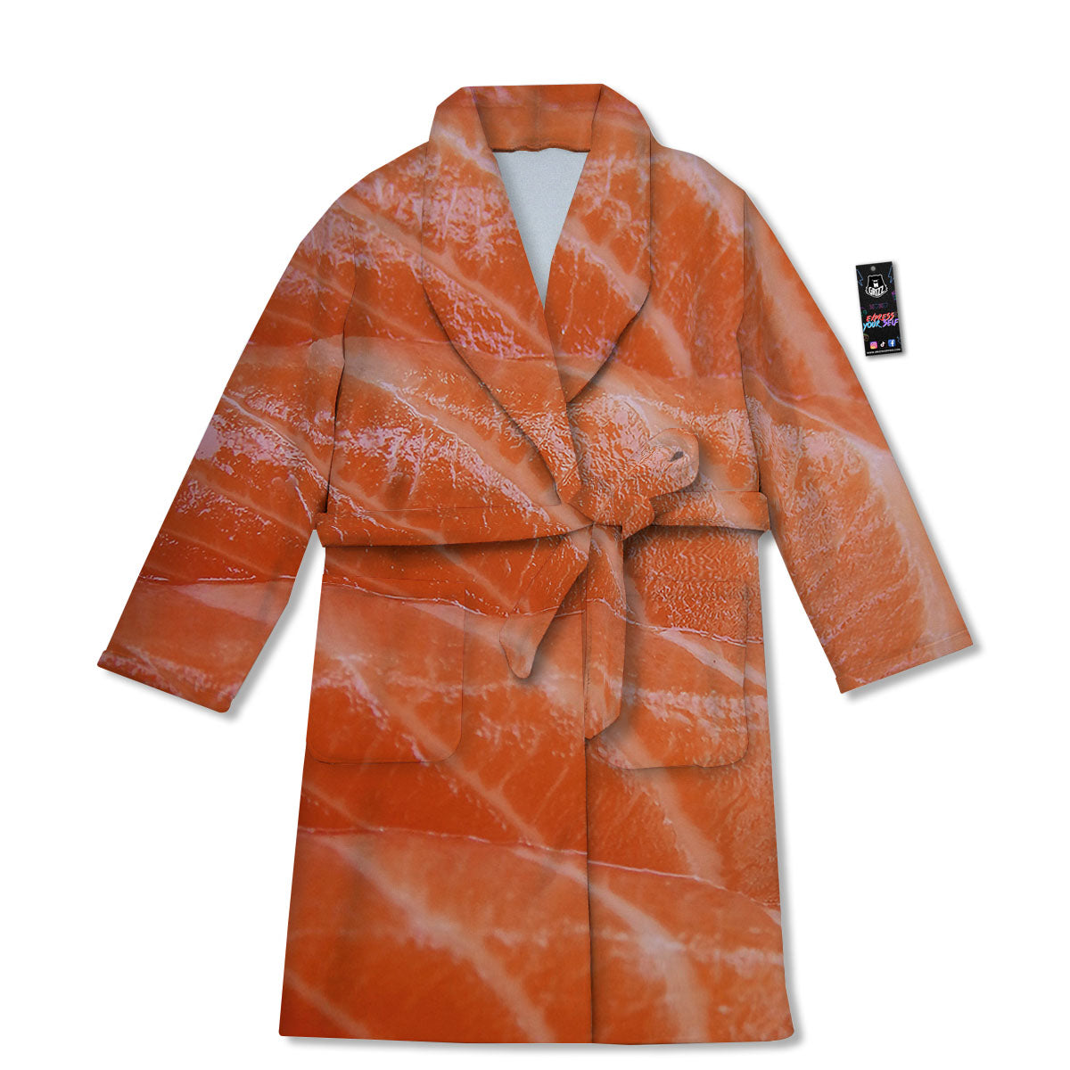 Salmon Print Bathrobe-grizzshop