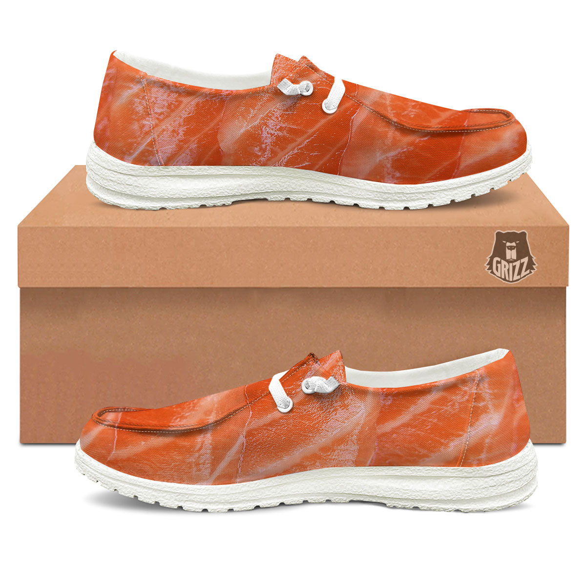 Salmon Print Black Loafers-grizzshop