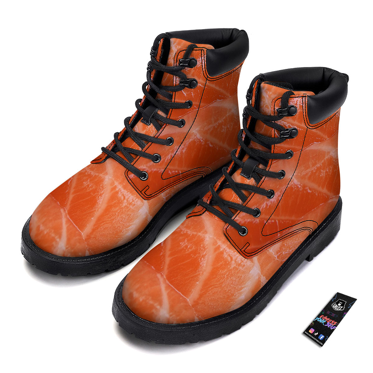 Salmon Print Boots-grizzshop