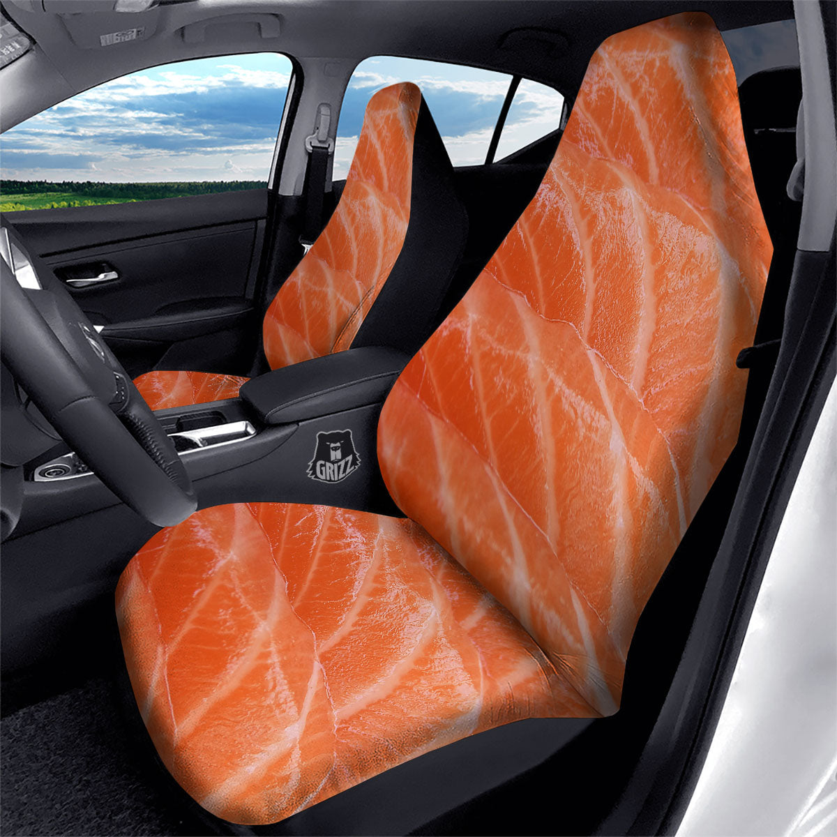 Salmon Print Car Seat Covers-grizzshop