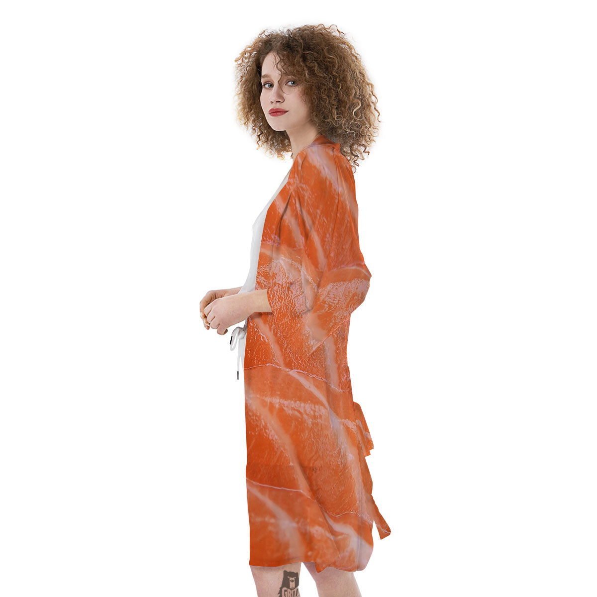 Salmon Print Kimono-grizzshop