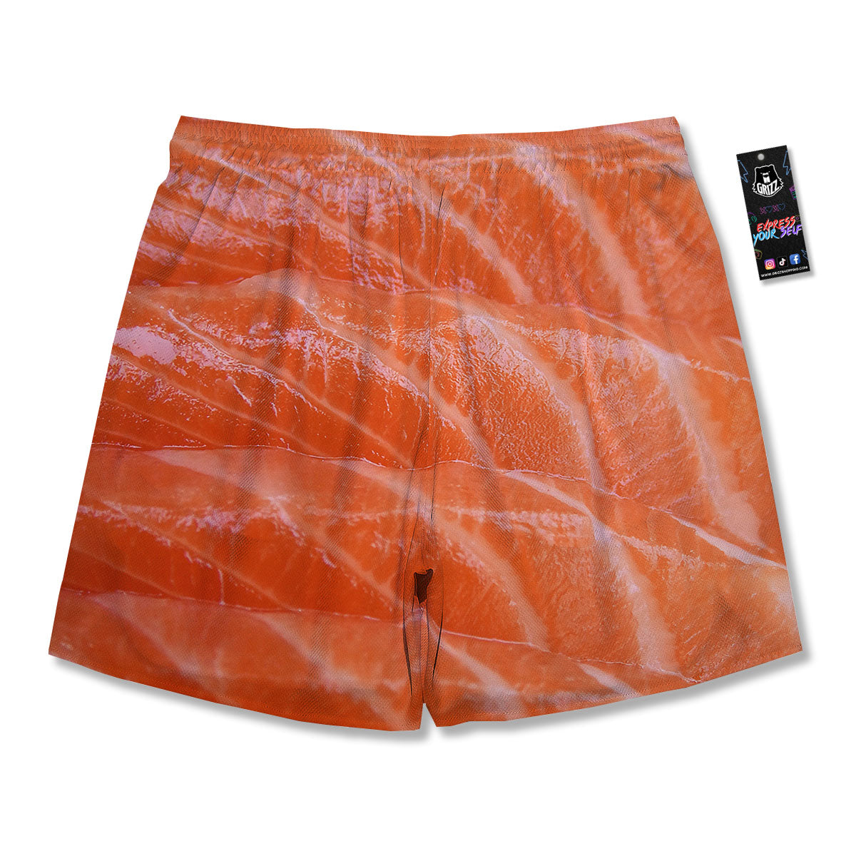 Salmon Print Men's Running Shorts-grizzshop