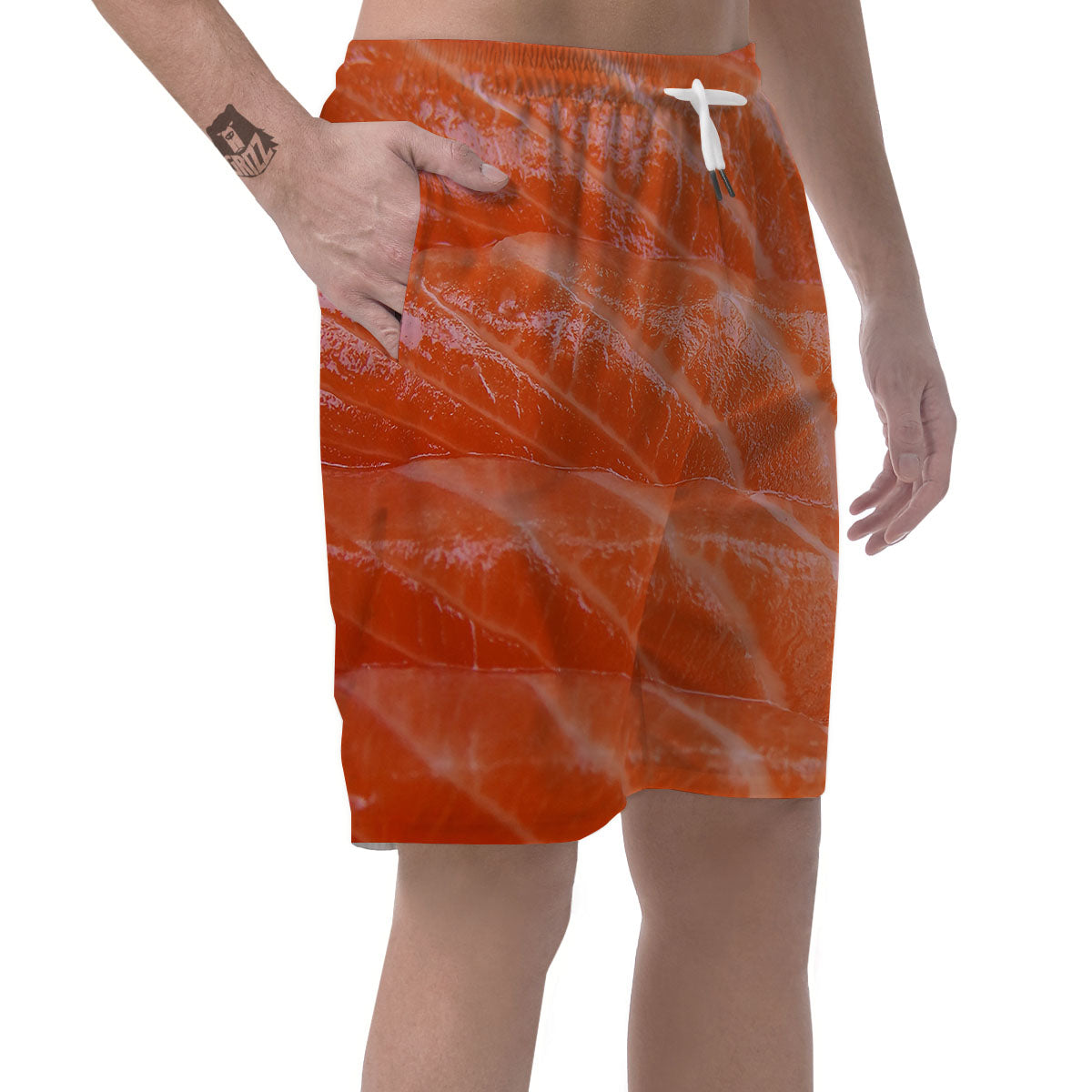 Salmon Print Men's Shorts-grizzshop