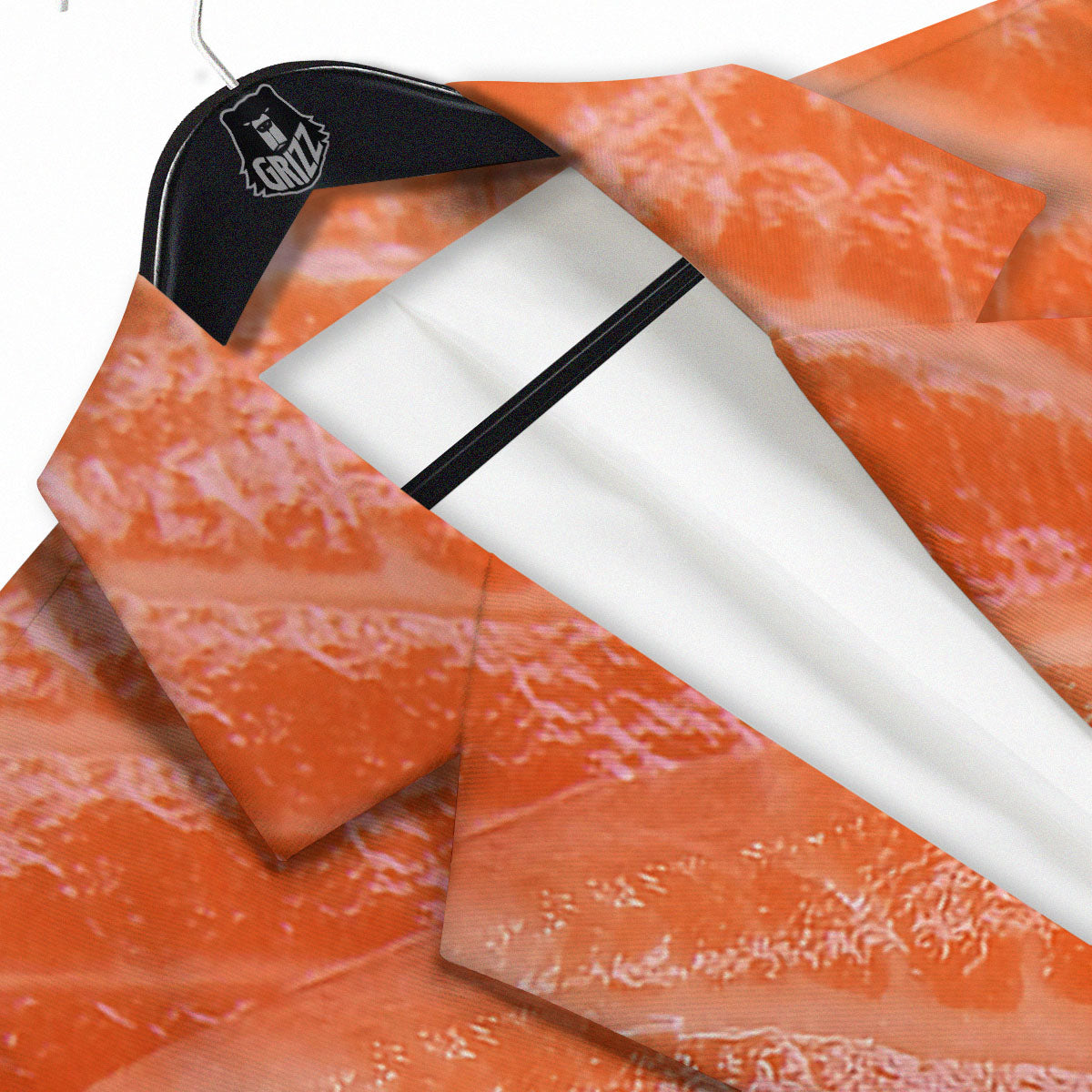 Salmon Print Men's Sport Coat-grizzshop