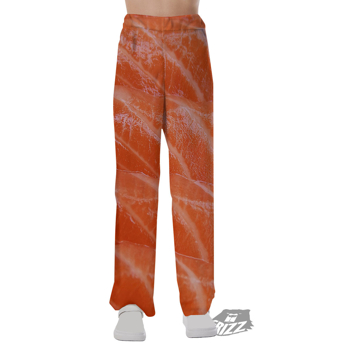 Salmon Print Pajama Pants-grizzshop