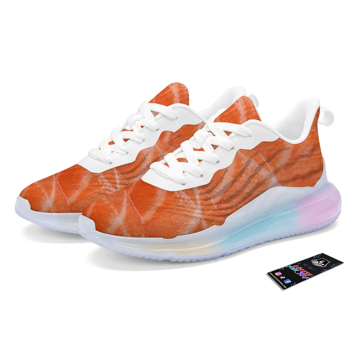 Salmon Print Running Sneakers-grizzshop