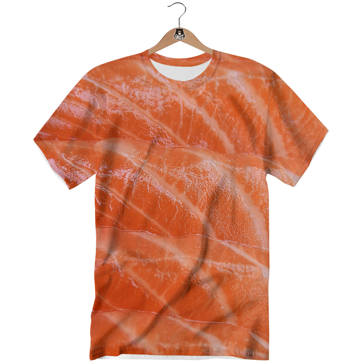 Salmon Print T-Shirt-grizzshop