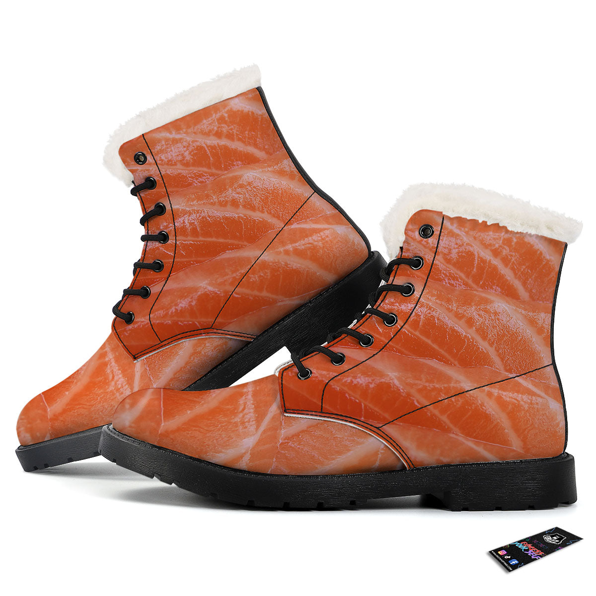 Salmon Print Winter Boots-grizzshop