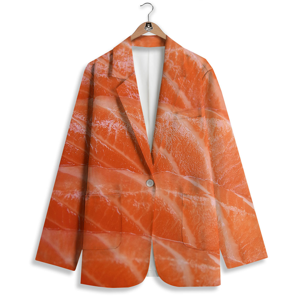 Salmon Print Women's Blazer-grizzshop
