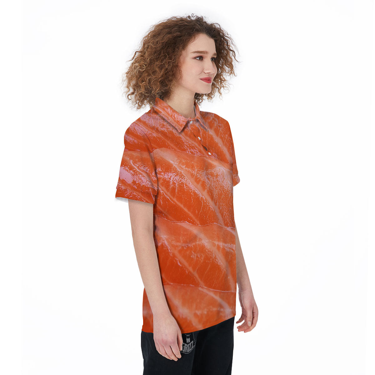 Salmon Print Women's Golf Shirts-grizzshop