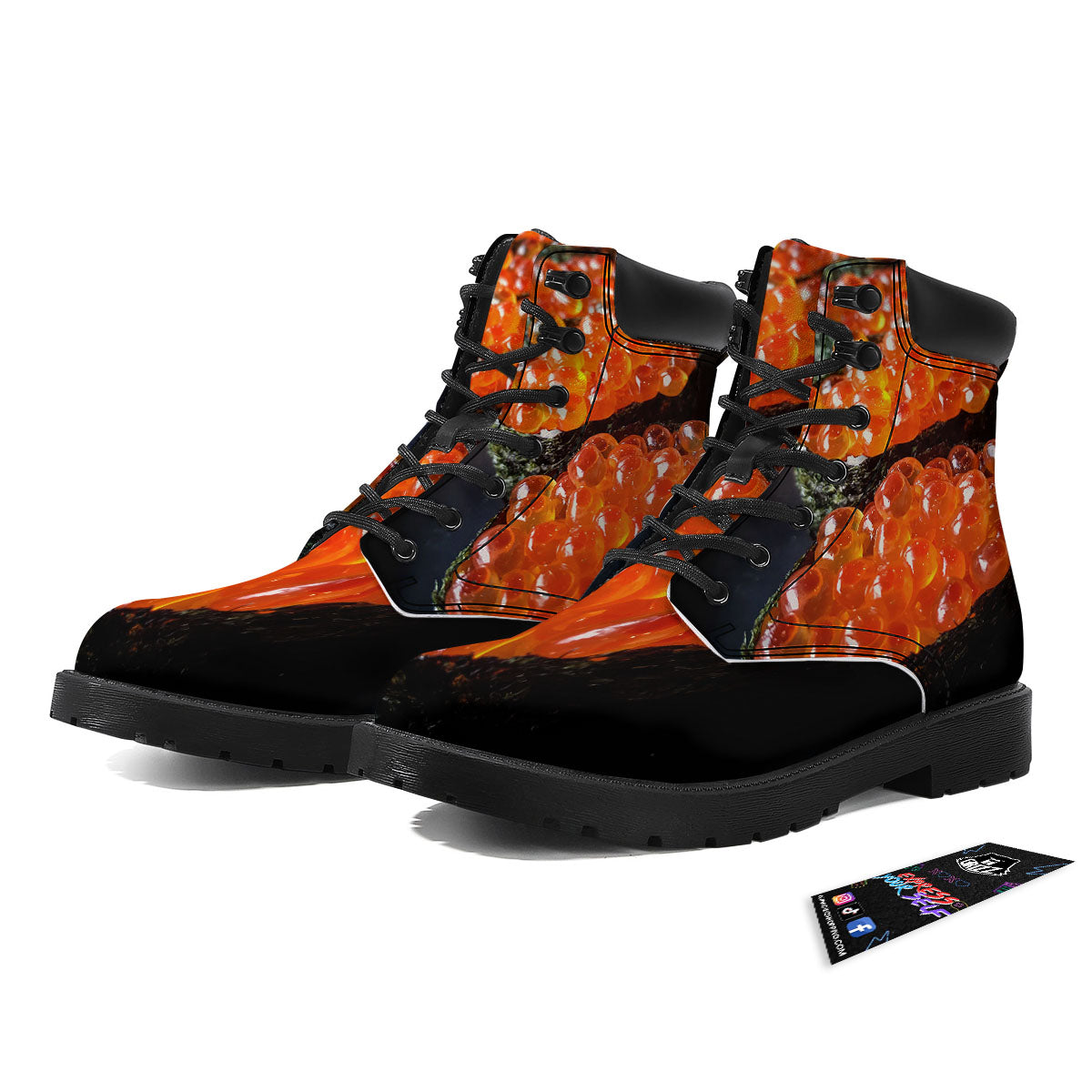 Salmon Roe Sushi Print Boots-grizzshop