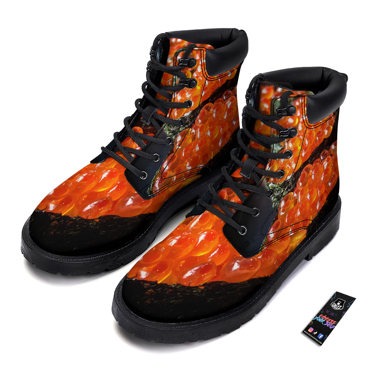 Salmon Roe Sushi Print Boots-grizzshop